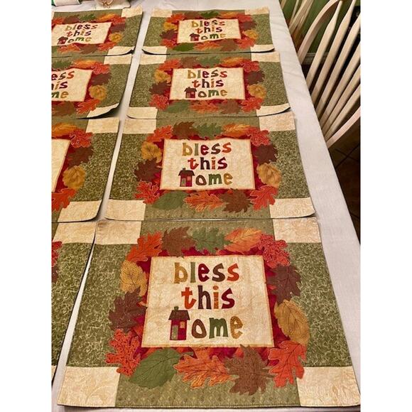 Tapestry Fall Place Mats 13"x17" Set of 8 - Picture 6 of 9